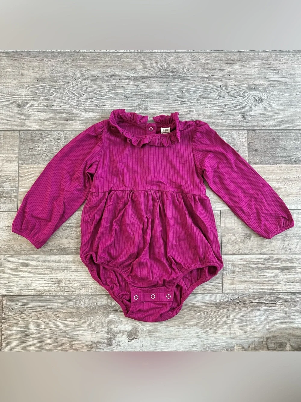 Kate Quinn Modal Rib Long Sleeve Mini Ruffle Bubble Size 2T